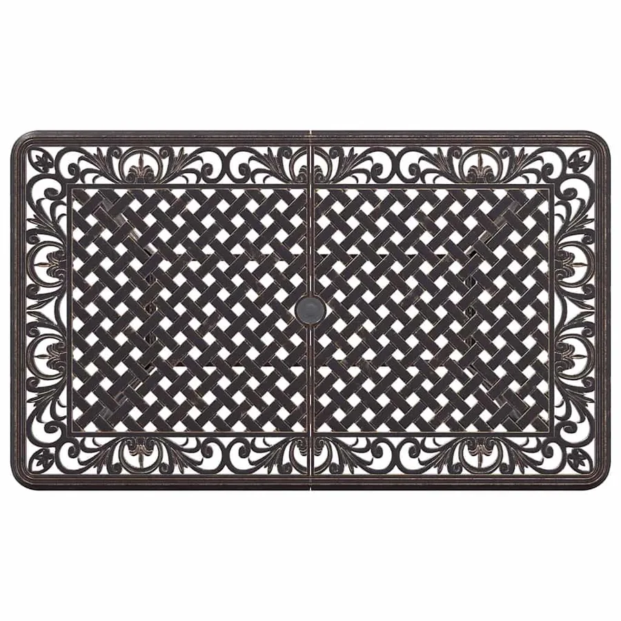 Ensemble de salle à manger pour jardin 7 pcs Bronze Aluminium - 8