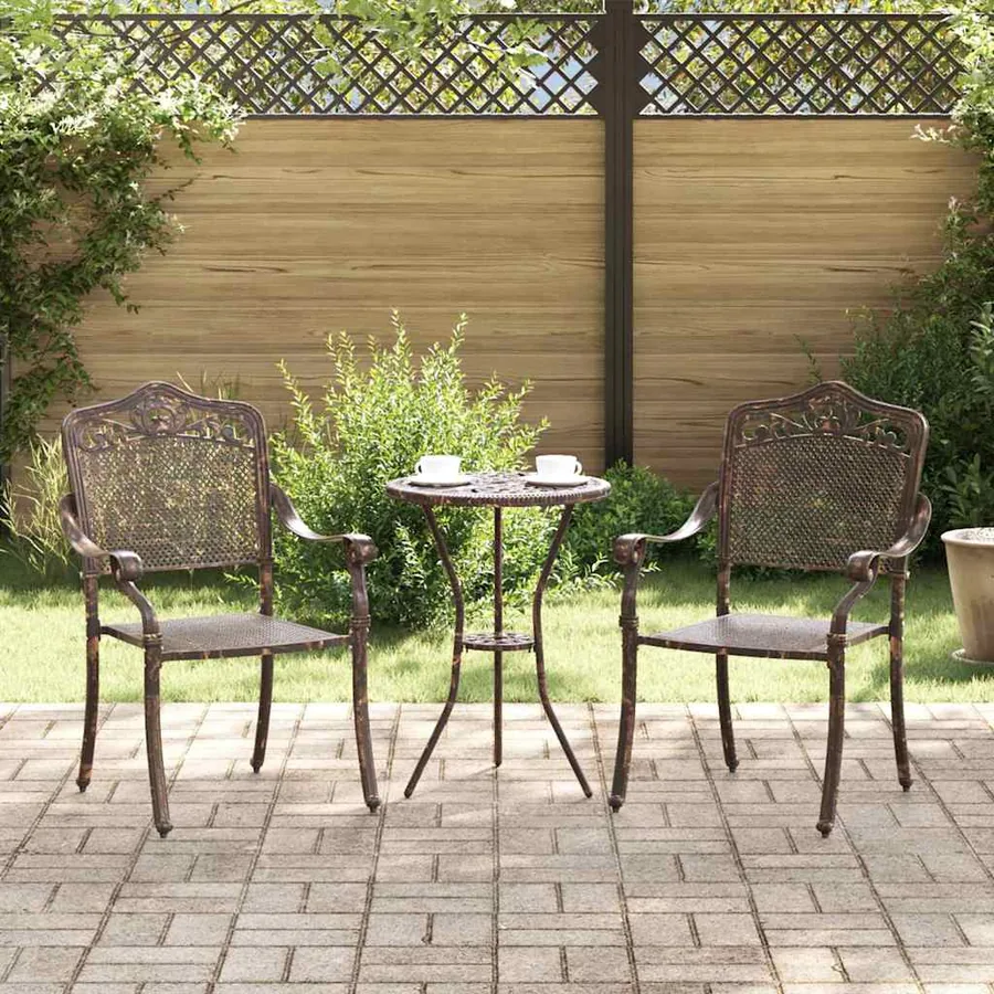 Chaise de jardin 2 pcs Bronze 55 x 55 x 92,5cm Aluminium