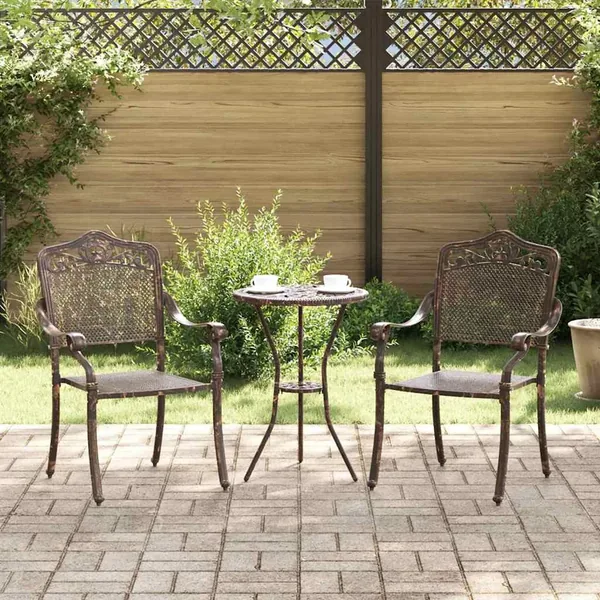Chaise de jardin 2 pcs Bronze 55 x 55 x 92,5cm Aluminium