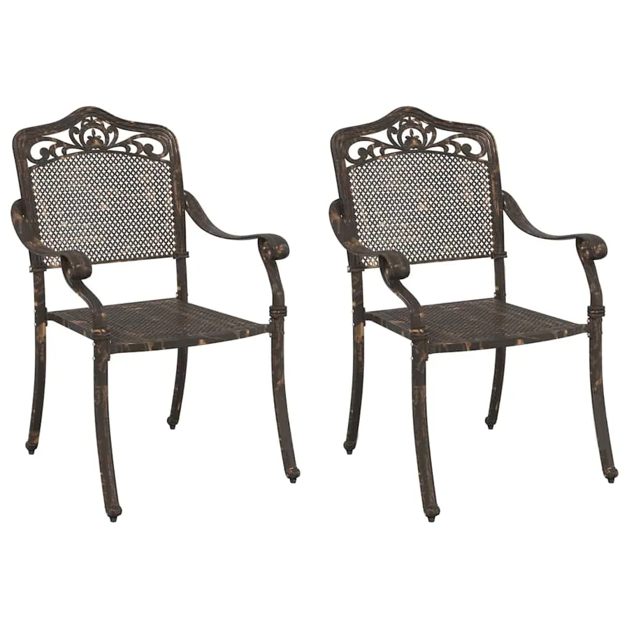 Chaise de jardin 2 pcs Bronze 55 x 55 x 92,5cm Aluminium - 2