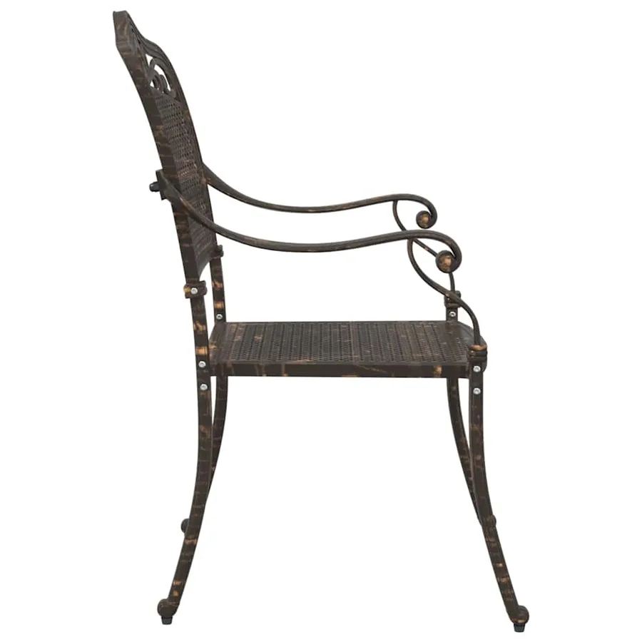 Chaise de jardin 2 pcs Bronze 55 x 55 x 92,5cm Aluminium - 5