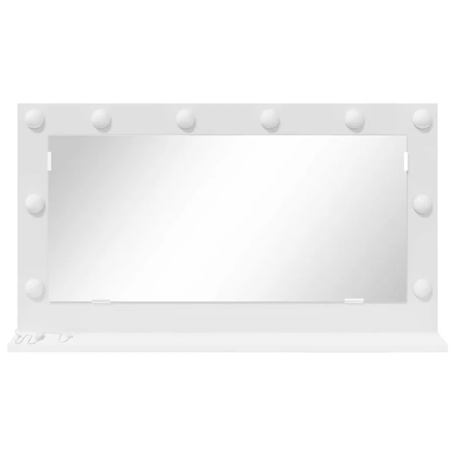 Miroir de vanité Blanc 80 x 45 x 18 cm Verre et bois composite - 4