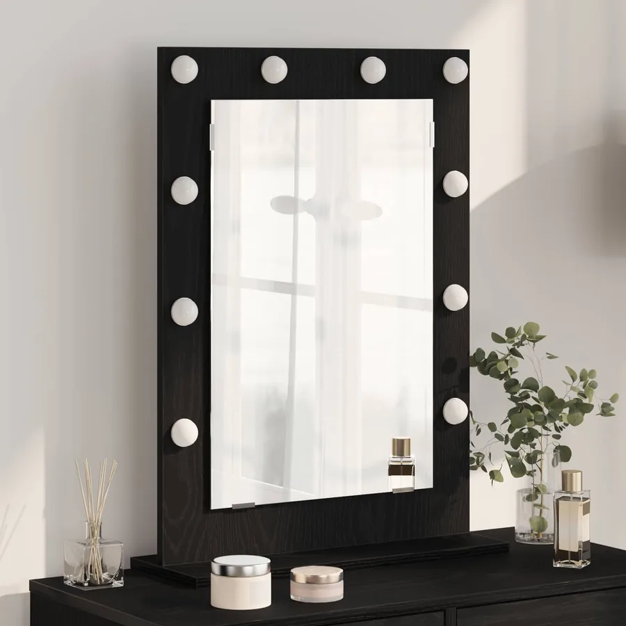 Miroir de vanité Rectangulaire Chêne noir 70 x 50 x 18 cm