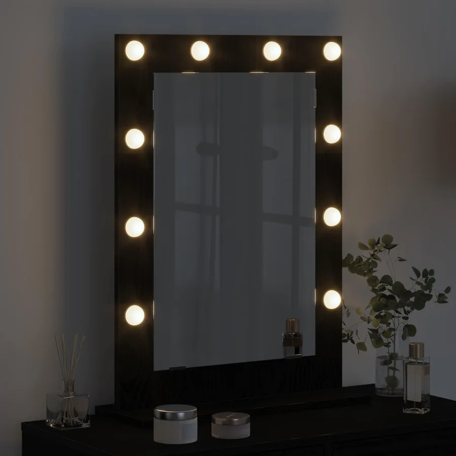 Miroir de vanité Rectangulaire Chêne noir 70 x 50 x 18 cm - 3