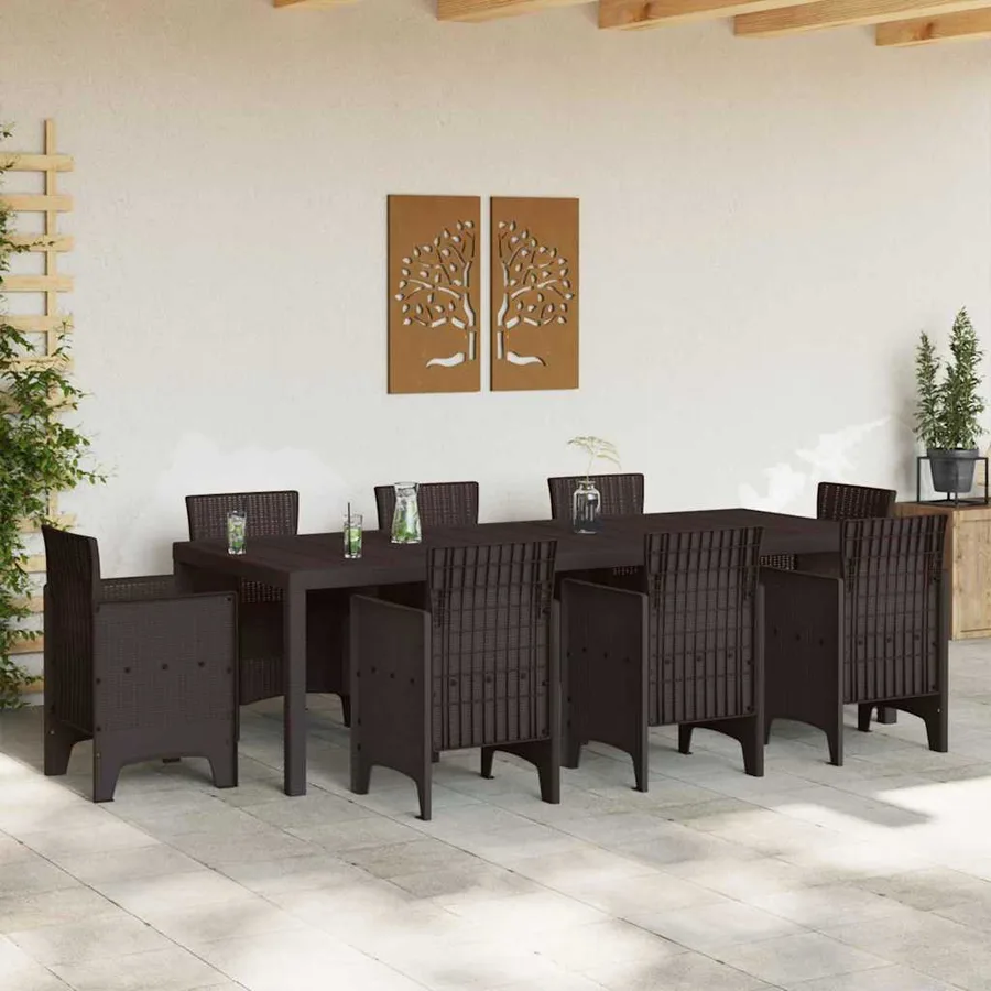 Table de Jardin Marron 250 x 100 x 73 cm polyrotin - 3
