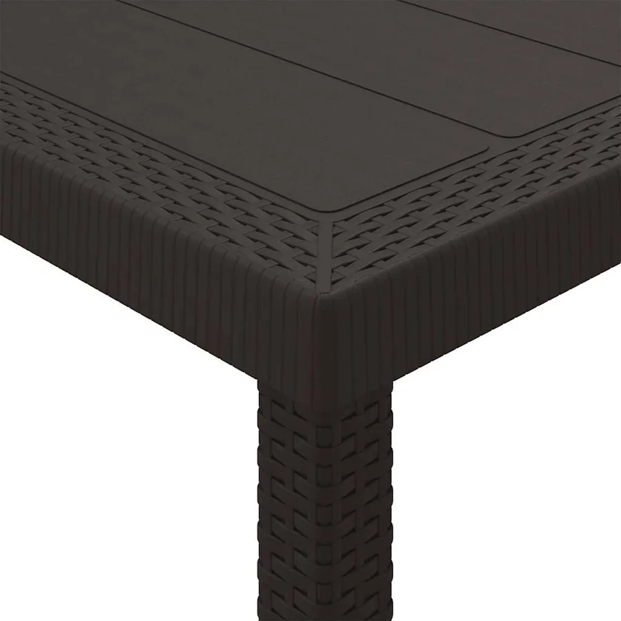 Table de Jardin Marron 250 x 100 x 73 cm polyrotin - 7