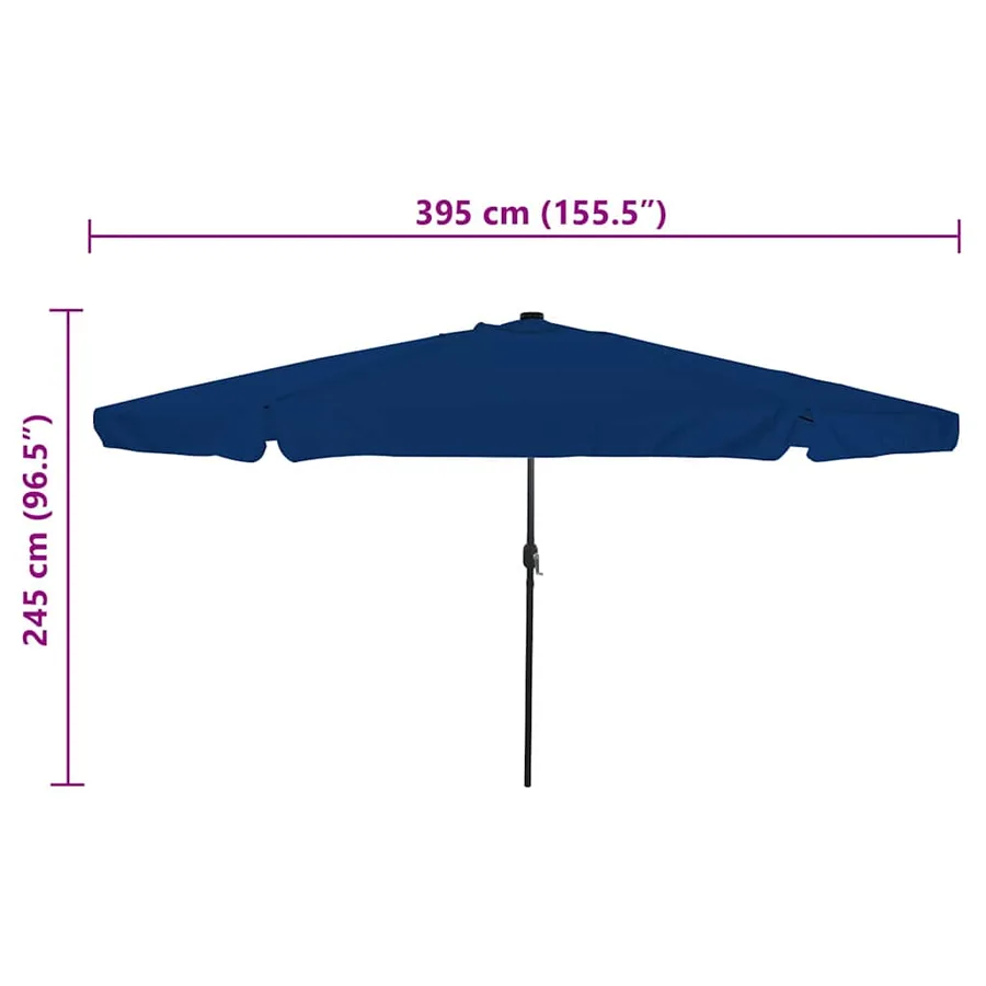 Parasol de jardin 395 x 395 x 245 cm Polyester Rond Azur - 8