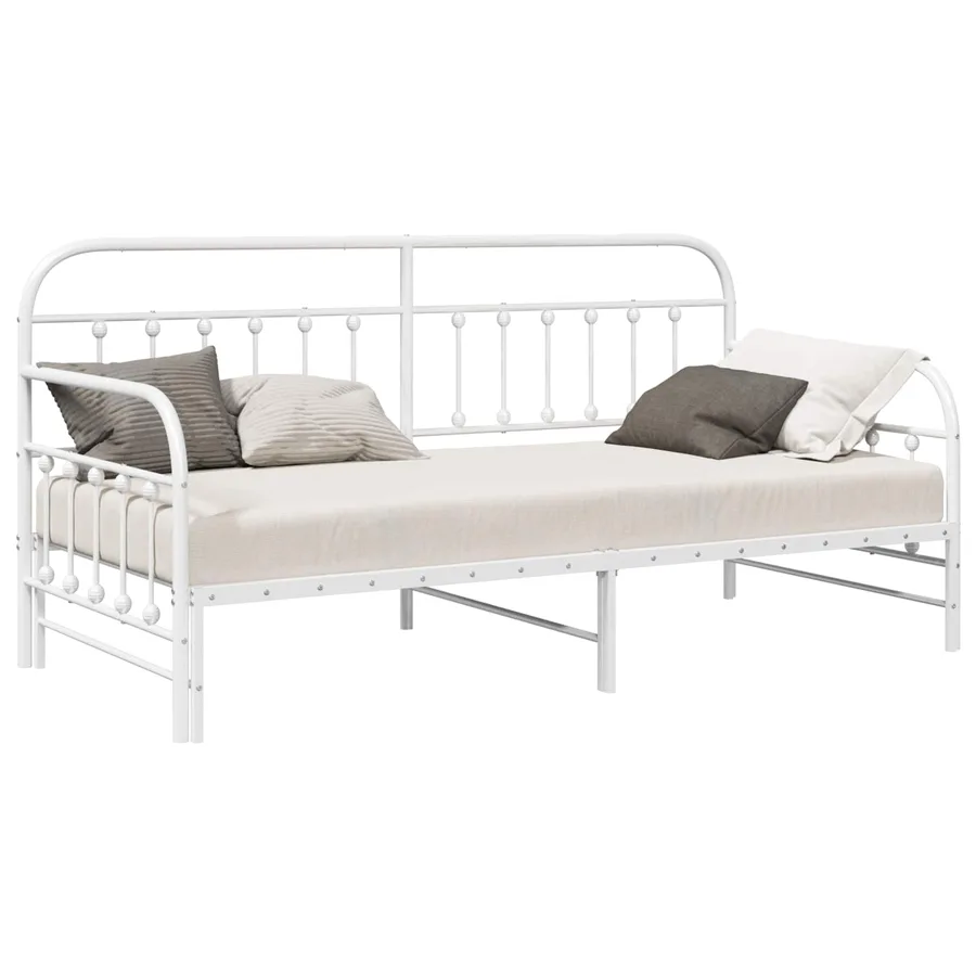 Cadre de lit de jour Blanc 107 x 203 cm Acier enduit de poudre - 2