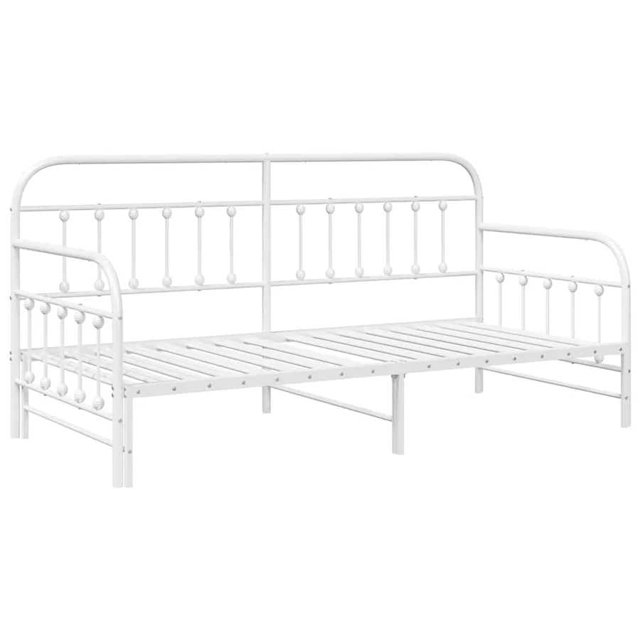 Cadre de lit de jour Blanc 107 x 203 cm Acier enduit de poudre - 4