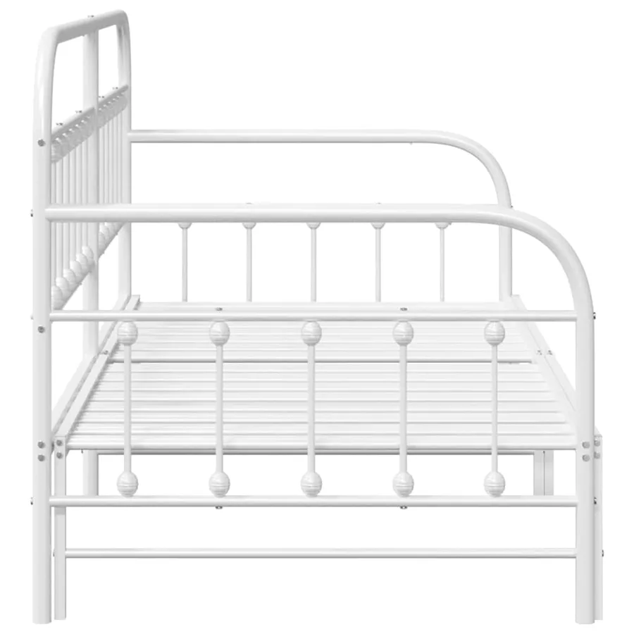 Cadre de lit de jour Blanc 107 x 203 cm Acier enduit de poudre - 6