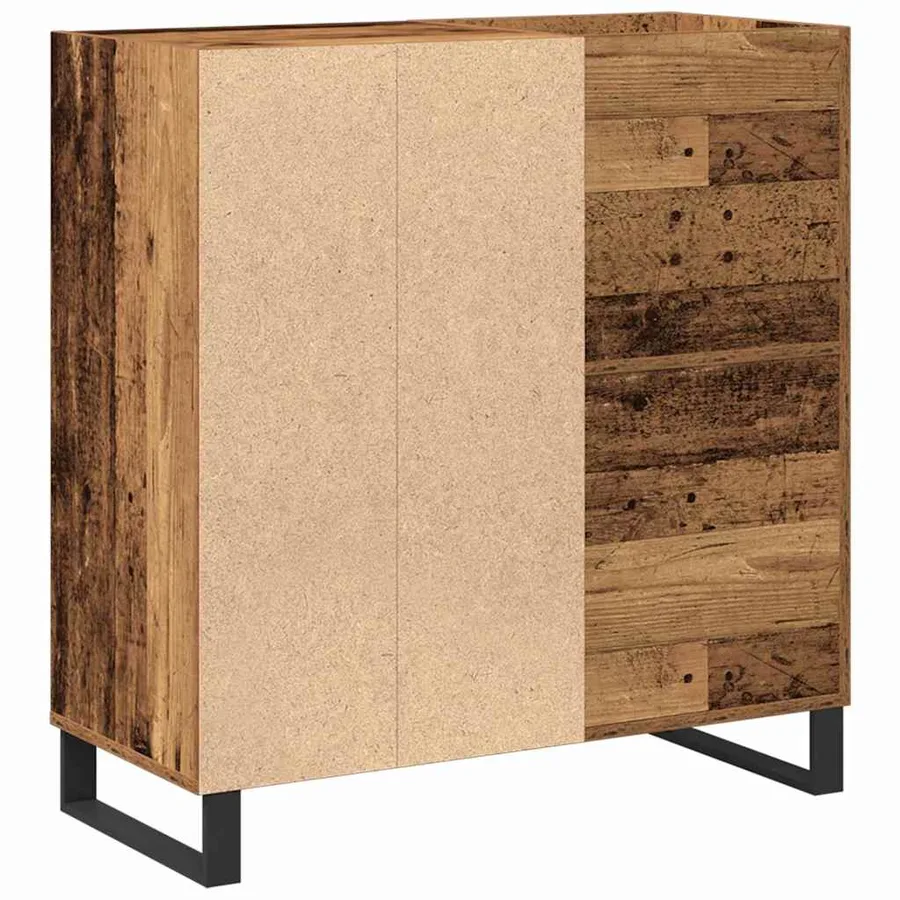 Meuble à vinyles avec étagère Bois ancien 84,5 x 38 x 89 cm - 7