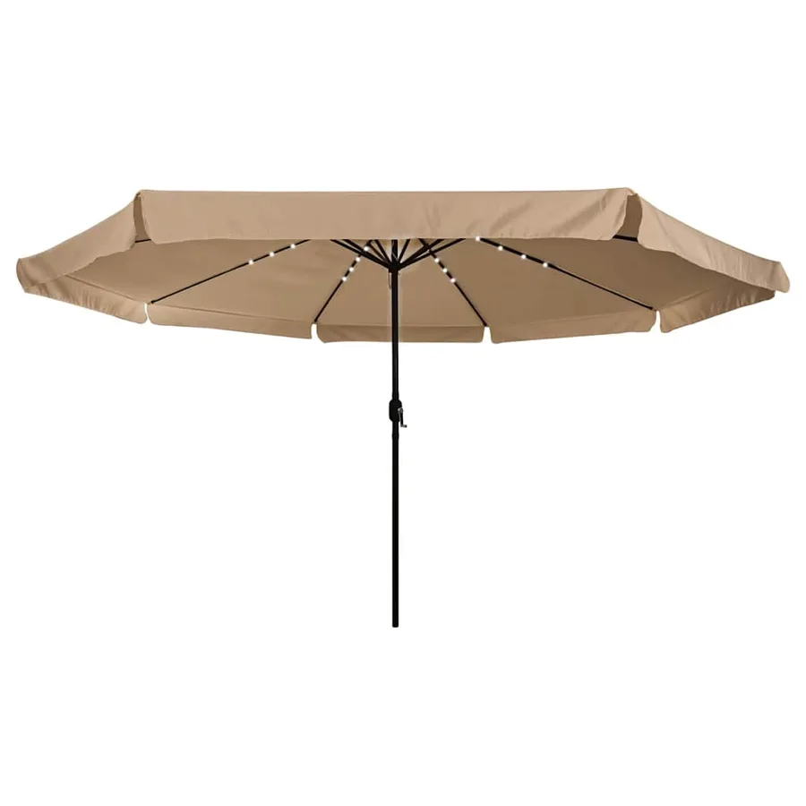 Parasol de jardin Taupe 395 x 395 x 245 cm Polyester - 3