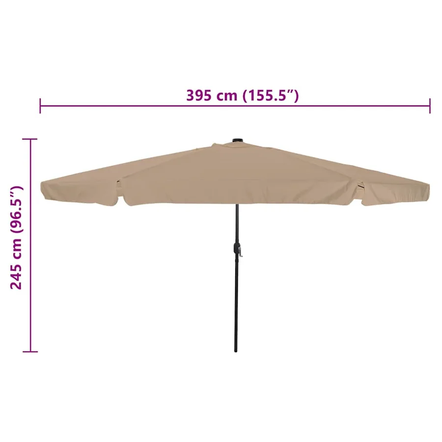 Parasol de jardin Taupe 395 x 395 x 245 cm Polyester - 8