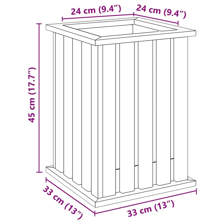 Caisses de plantation Marron 33 x 33 x 45 cm Pinède imprégnée - 9