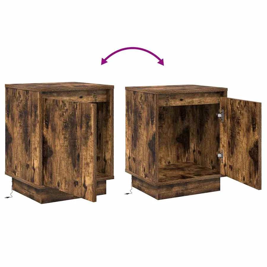 Cabinet de chevet Chêne fumé 39 x 34,5 x 50 cm - 12