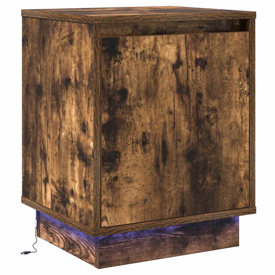Cabinet de chevet Chêne fumé 39 x 34,5 x 50 cm - 2