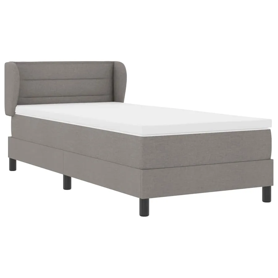 Lit à ressorts avec matelas Taupe 90 x 190 cm tissu - 6