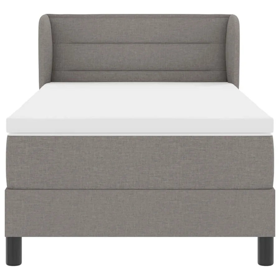 Lit à ressorts avec matelas Taupe 90 x 190 cm tissu - 7