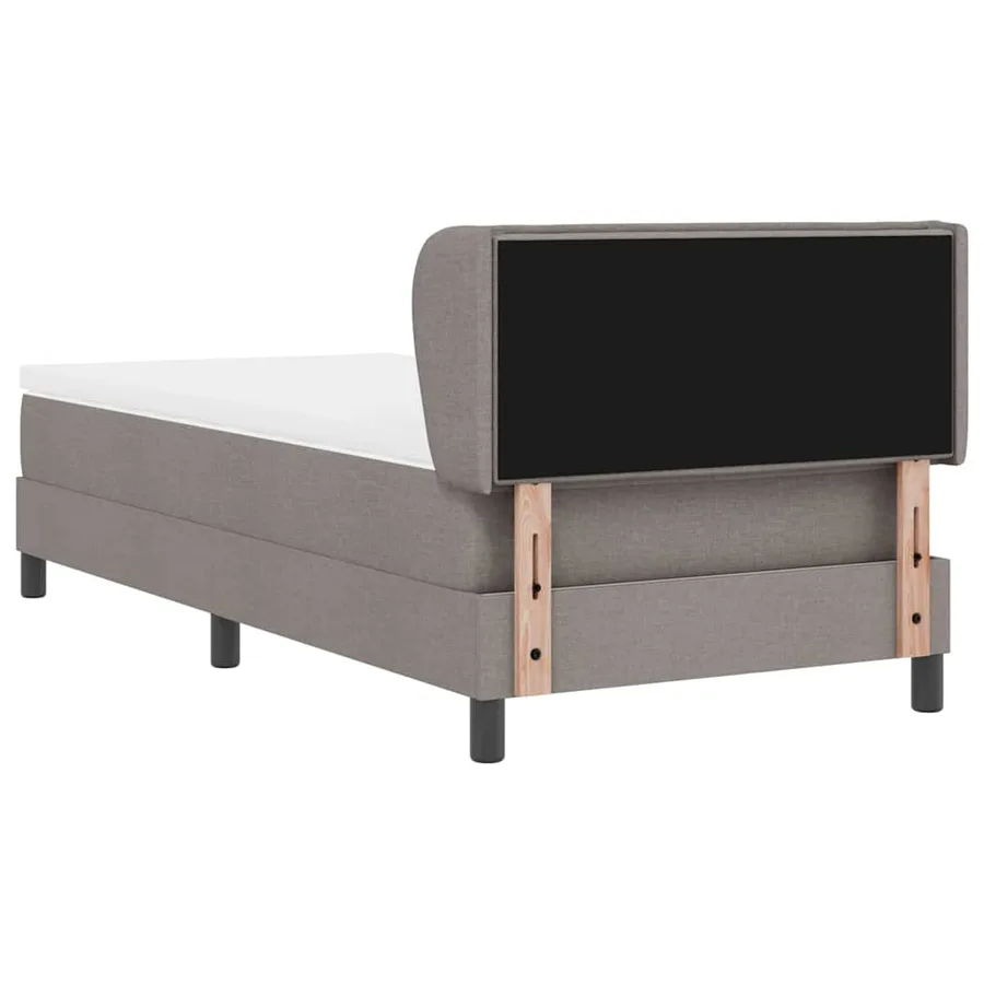 Lit à ressorts avec matelas Taupe 90 x 190 cm tissu - 9