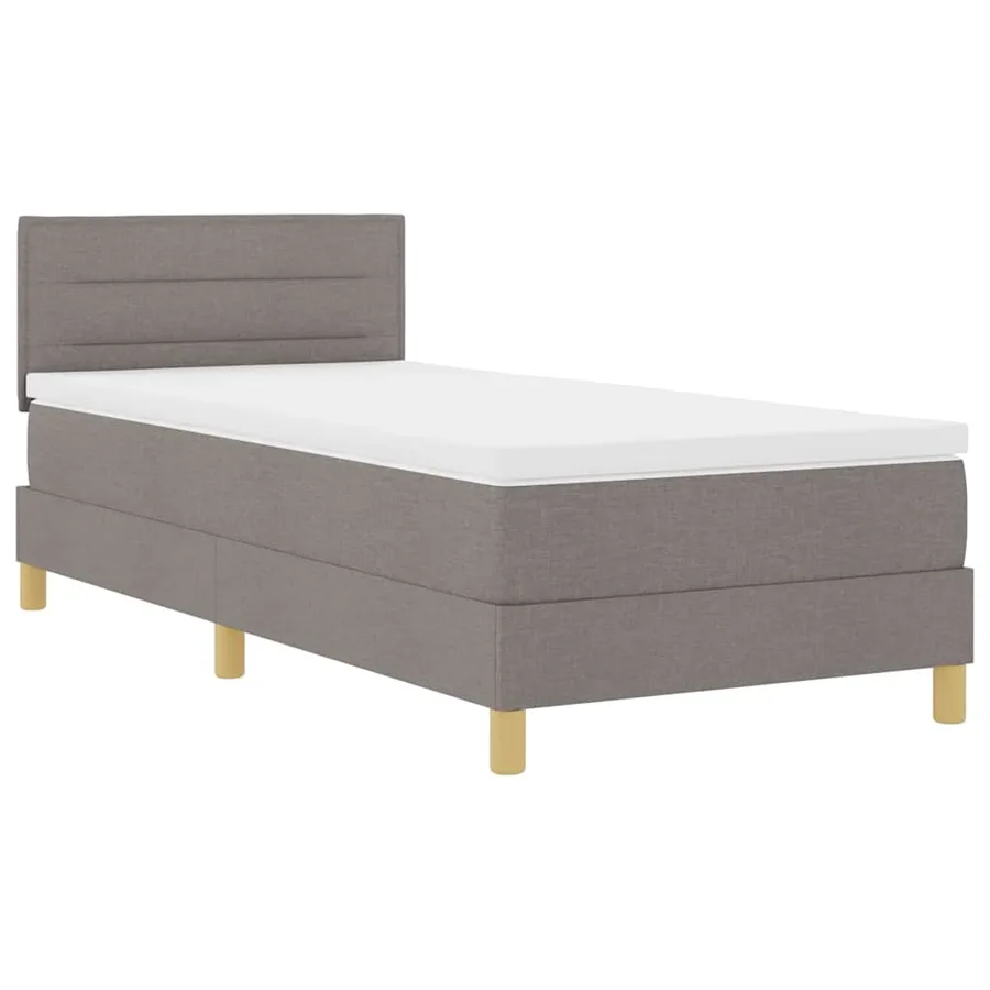 Lit à ressorts avec coussin Taupe 90 x 190 cm tissu - 4