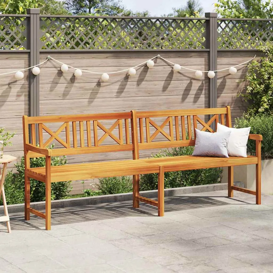 Banc extérieur Naturel 220 x 56 x 90 cm Bois d'Acacia Massif - 3
