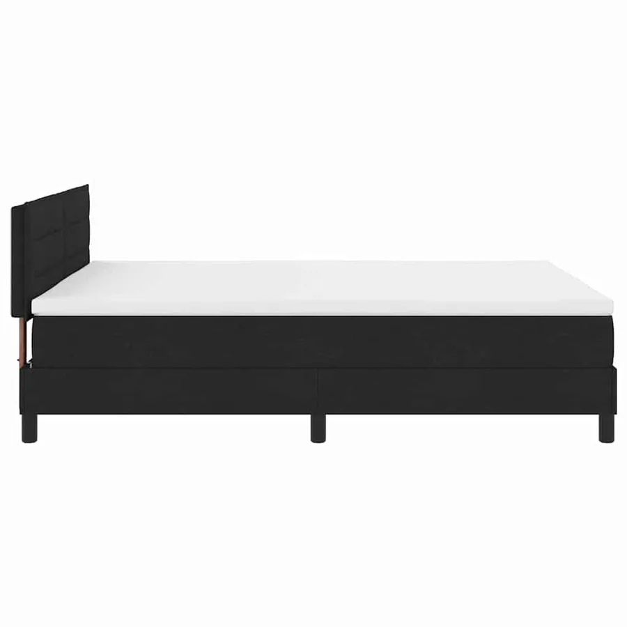 Lit à ressorts avec matelas avec LED Noir 160 x 200 cm tissu - 9