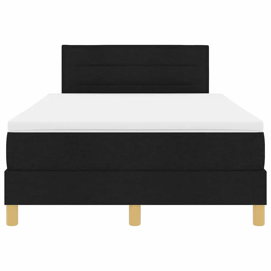 Lit à ressorts avec coussin Noir 120 x 200 cm tissu - 6
