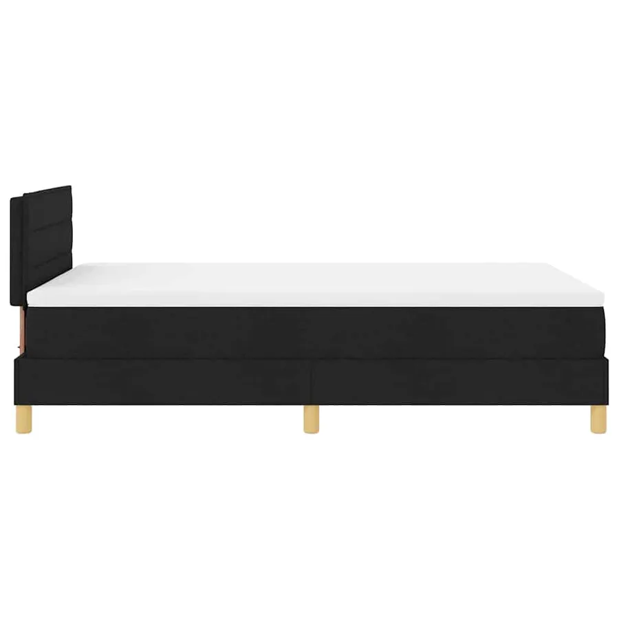 Lit à ressorts avec coussin Noir 120 x 200 cm tissu - 7