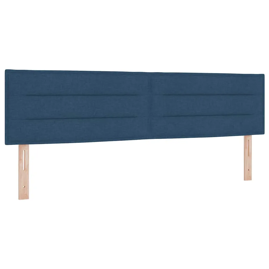 Lit à ressorts avec tête de lit Bleu 180 x 200 cm tissu - 6