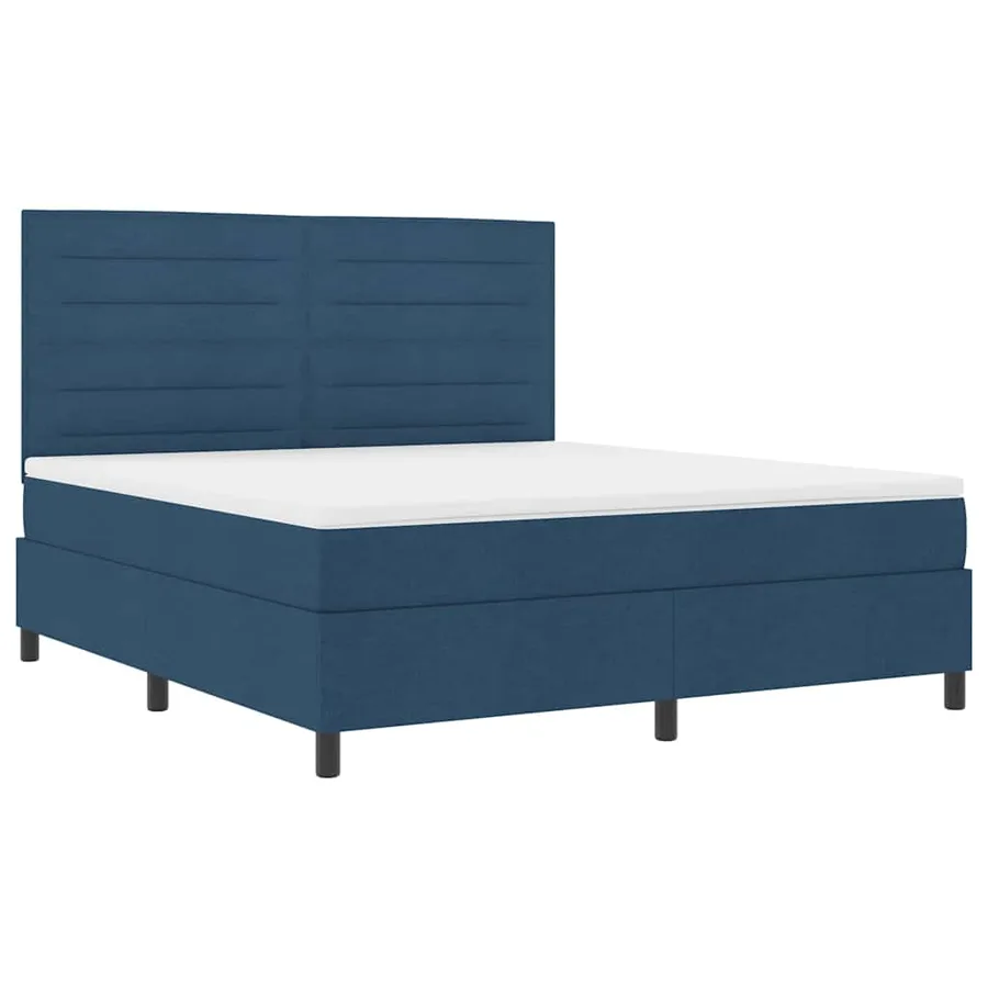 Lit à ressorts avec matelas avec LED Bleu 180 x 200 cm tissu - 6