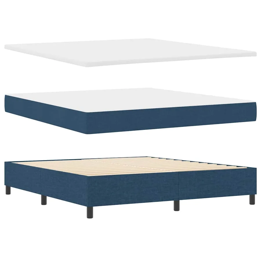 Lit à ressorts avec matelas avec LED Bleu 180 x 200 cm tissu - 7