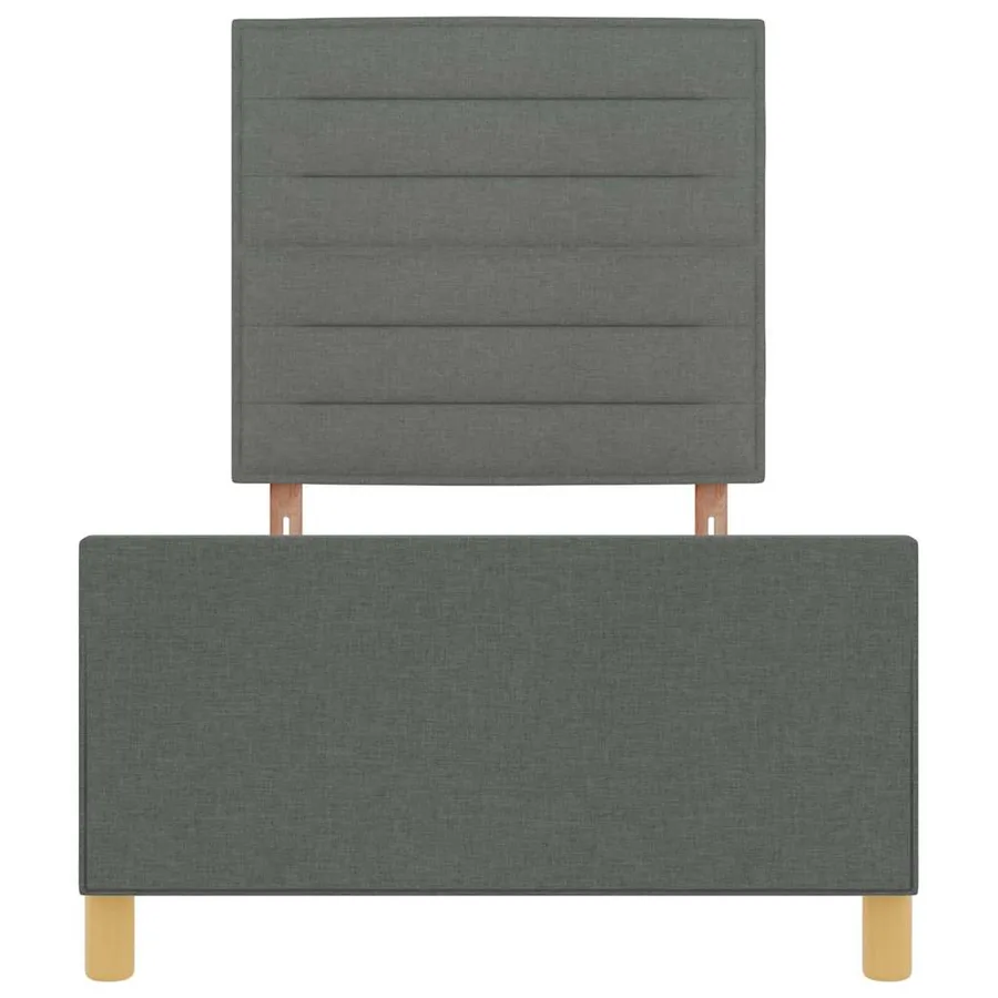 Cadre de lit avec tête de lit Gris foncé 90 x 190 cm tissu - 7