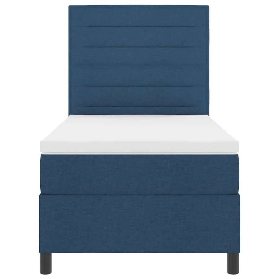 Lit à ressorts avec matelas Bleu 90 x 200 cm tissu - 7