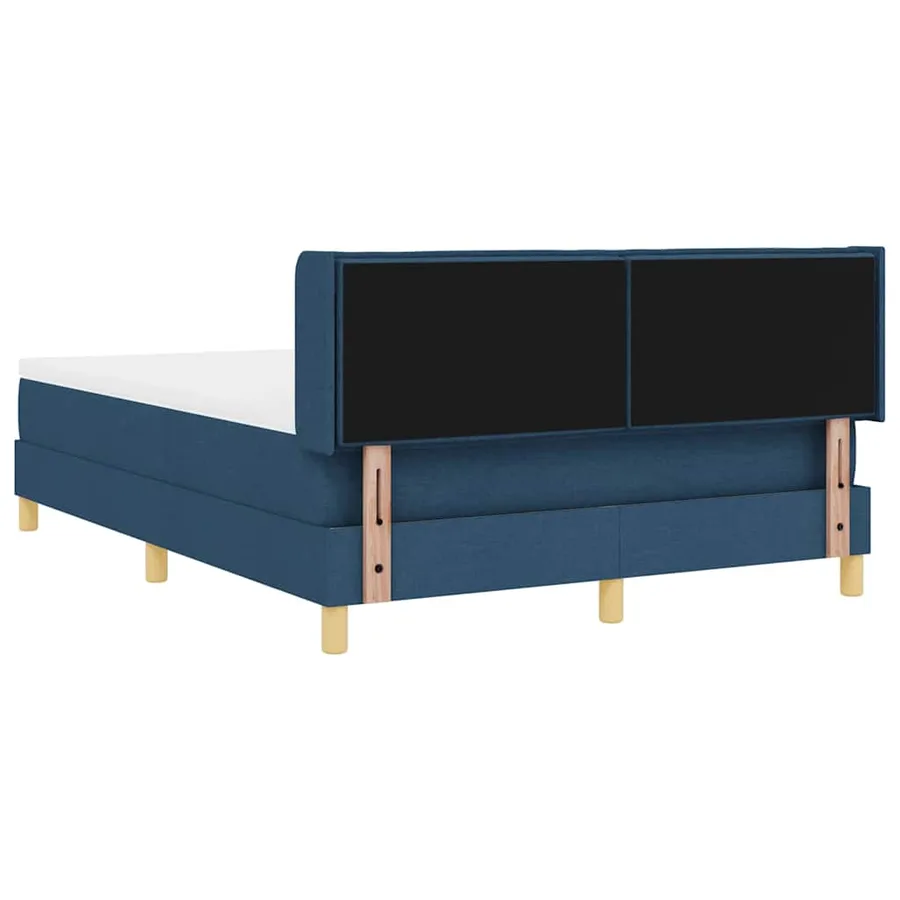 Lit à ressorts avec matelas Bleu 200 x 140 cm tissu - 5