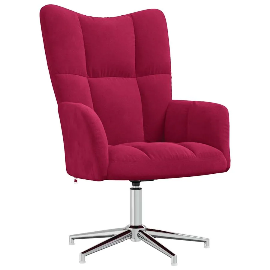 Chaise de relaxation avec tabouret Rouge bordeaux Velours - 6