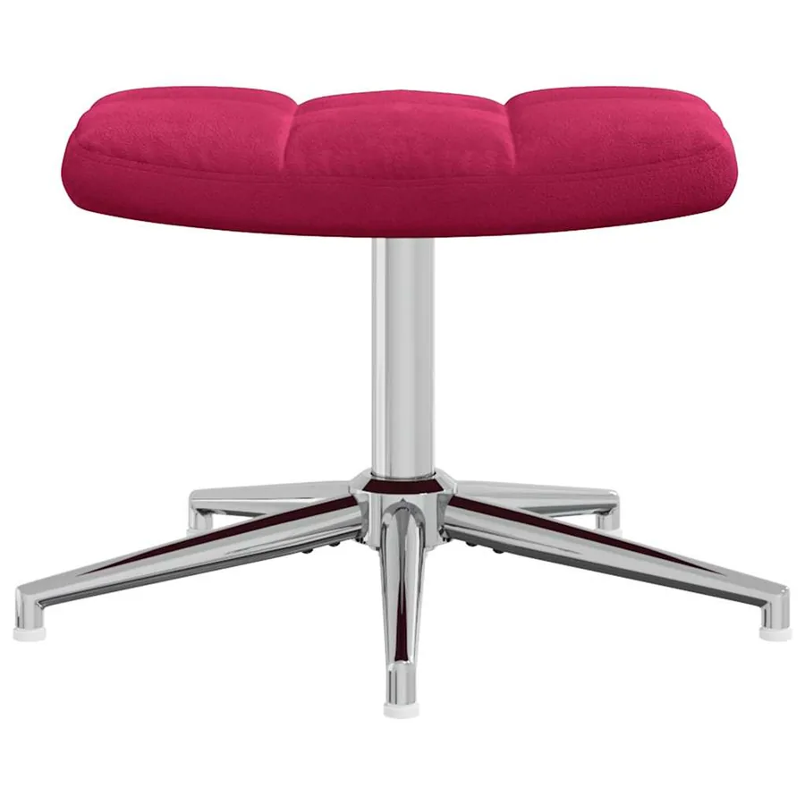 Chaise de relaxation avec tabouret Rouge bordeaux Velours - 8