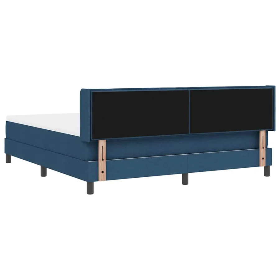 Lit à ressorts avec tête de lit Bleu 200 x 180 cm tissu - 9
