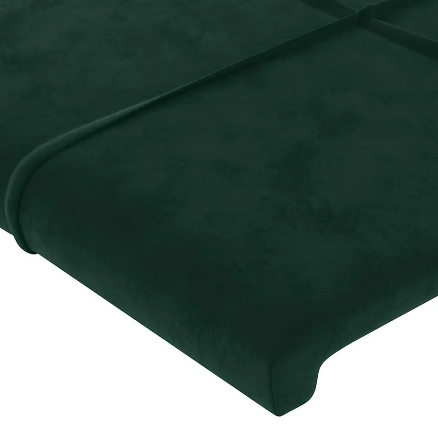 Tête de lit à LED Vert foncé 200x5x118/128 cm Velours - 5