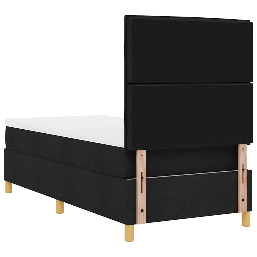 Lit à ressort LED avec matelas Noir 90 x 190 cm tissu - 8