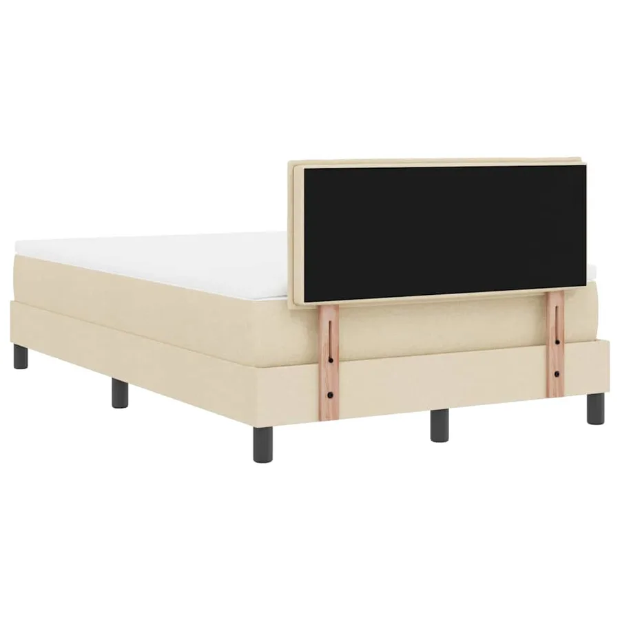 Lit à ressorts avec matelas avec LED Crème 120 x 190 cm tissu - 8