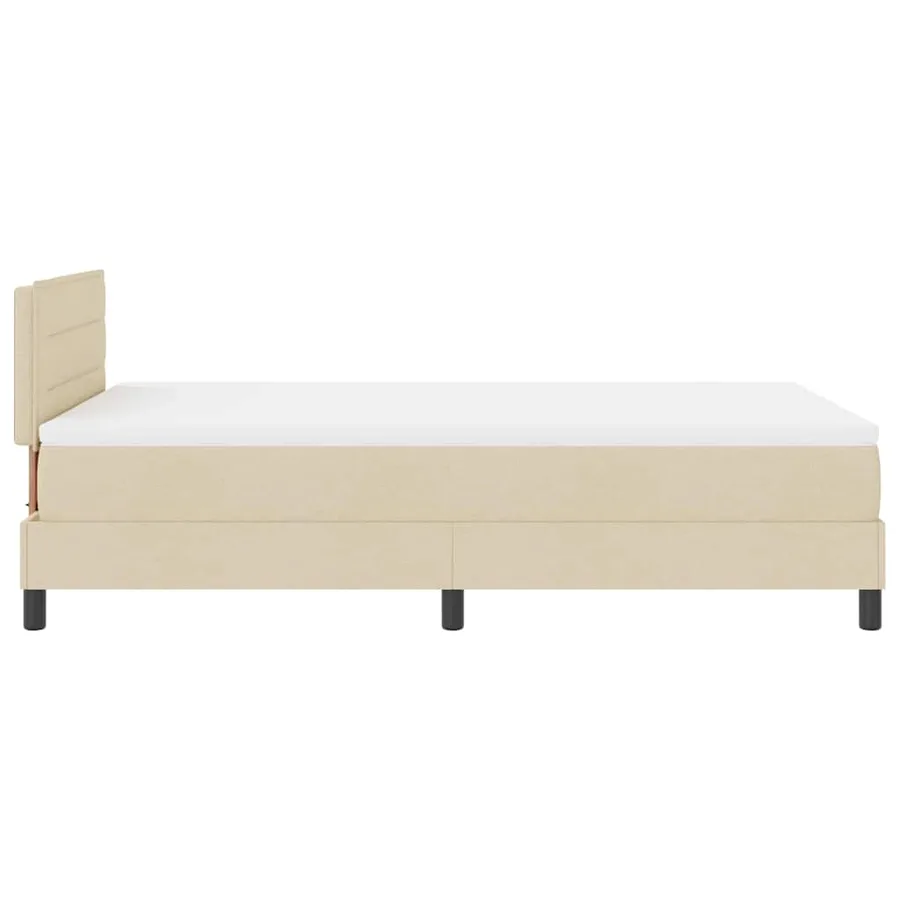 Lit à ressorts avec matelas avec LED Crème 120 x 190 cm tissu - 9