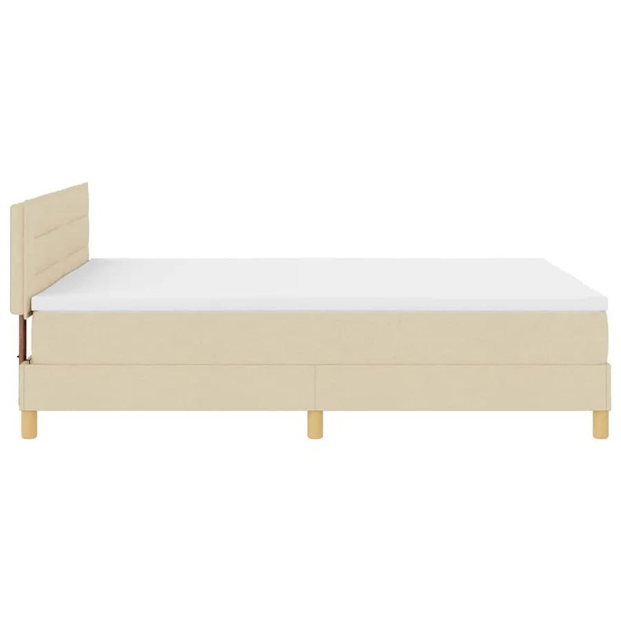 Lit à ressort LED avec bandes LED Crème 140 x 190 cm tissu - 9