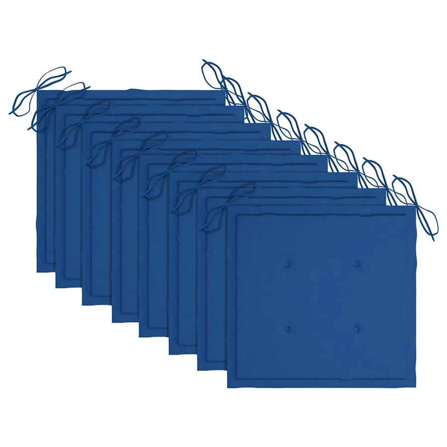 Chaises pliables de jardin avec coussins lot de 8 Teck solide - 6