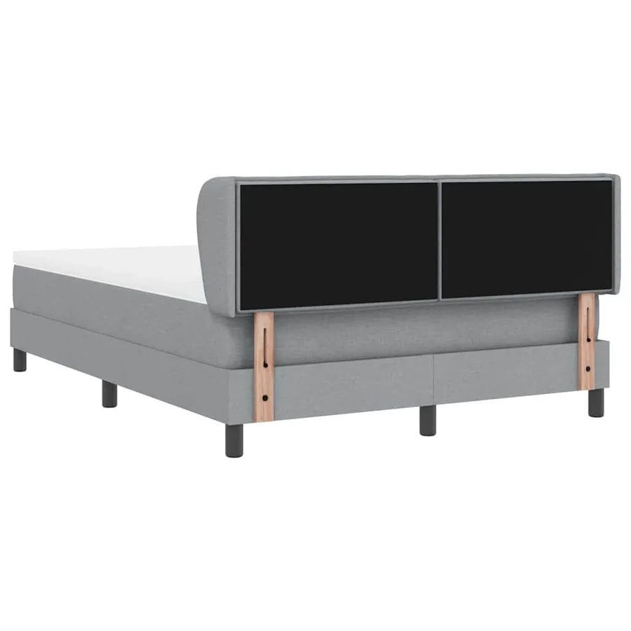 Lit à ressorts avec matelas Gris clair 160 x 200 cm tissu - 9