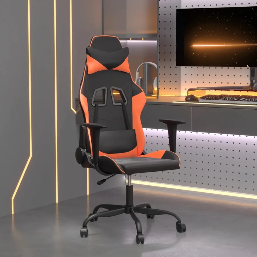 Chaise de jeu de massage Noir et orange Similicuir