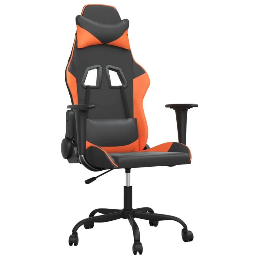 Chaise de jeu de massage Noir et orange Similicuir - 2