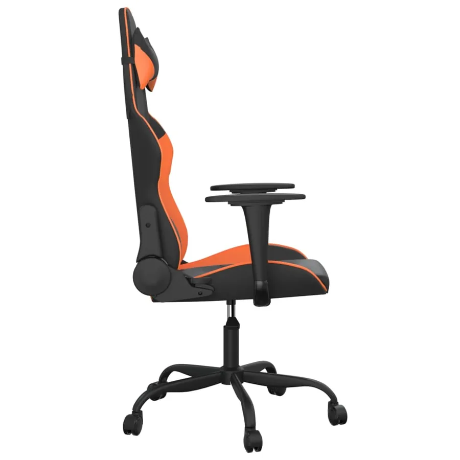 Chaise de jeu de massage Noir et orange Similicuir - 4