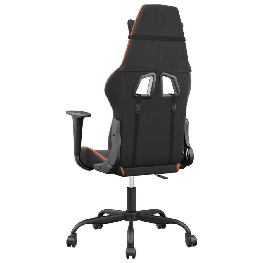 Chaise de jeu de massage Noir et orange Similicuir - 5