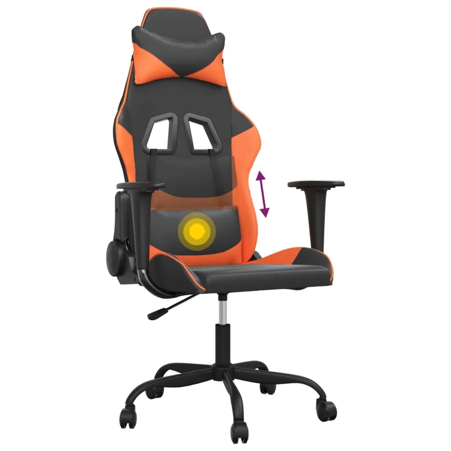 Chaise de jeu de massage Noir et orange Similicuir - 7