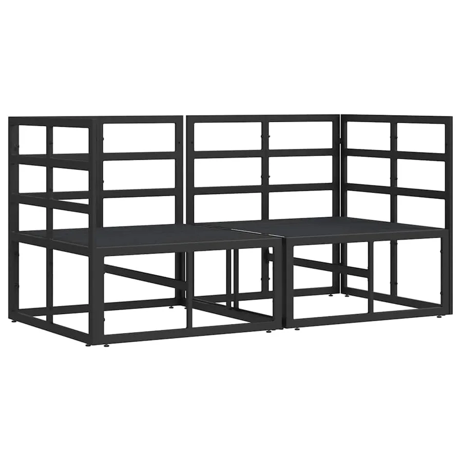 Mobilier de jardin 2 Pièce Noir et anthracite Métal - 4